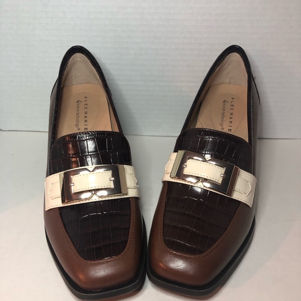 Alex Marie Elegant Brown and Cream Women's Loafers NEW size 6.5 - Picture 6 of 16